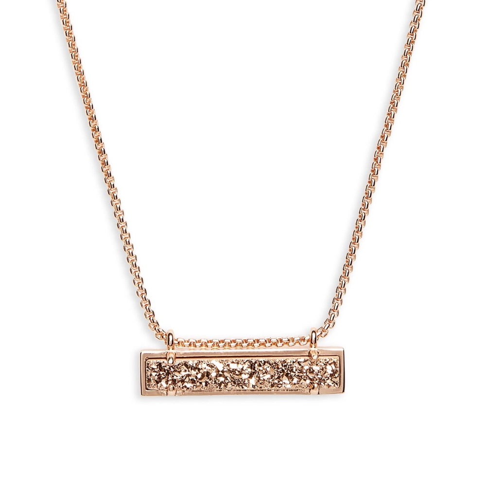 Kendra Scott Leanor Pendant Rose Gold Druzy